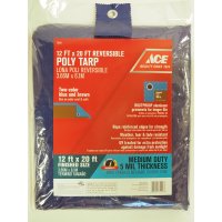 (image for) 12 ft. W x 20 ft. L Medium Duty Polyethylene Tarp Blue/Brown