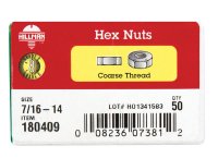 (image for) 7/16 in. Zinc Dichromate Steel USS Hex Nut 50 pk