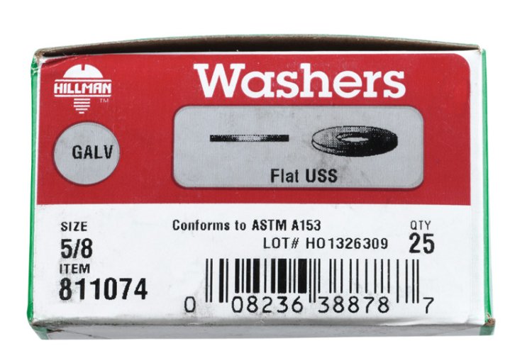 (image for) Hot Dipped Galvanized Steel 5/8 in. USS Flat Washer 25 p