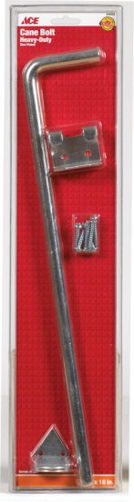(image for) 18 in. L Metallic Zinc Cane Bolt 1 pk