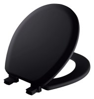 (image for) Never Loosens Round Black Molded Wood Toilet Seat