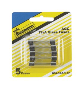 (image for) 7.5 amps AGC Glass Tube Fuse 5 pk