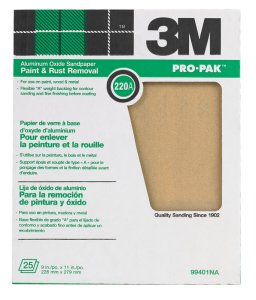 (image for) Pro-Pak 11 in. L x 9 in. W 220 Grit Aluminum Oxide Sandpaper