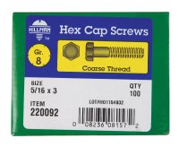 (image for) 5/16 in. Dia. x 3 in. L Heat Treated Steel Hex Head Cap