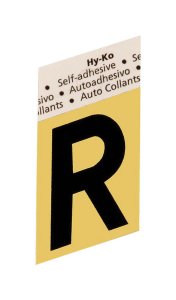 (image for) 1-1/2 in. Black Aluminum Self-Adhesive Letter R 1 pc.