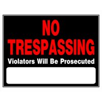 (image for) Hillman English Black No Trespassing Sign 15 in. H X 19 in. W