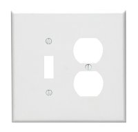 (image for) White 2 gang Plastic Duplex/Toggle Wall Plate Jumbo