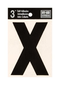 (image for) 3 in. Black Vinyl Self-Adhesive Letter X 1 pc.