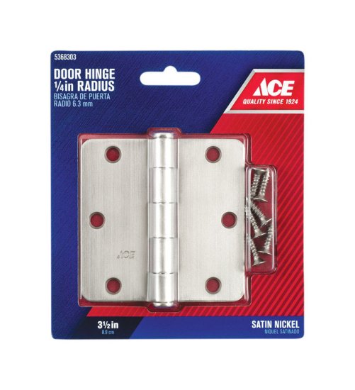 (image for) 3-1/2 in. L Satin Nickel Residential Door Hinge 1 pk