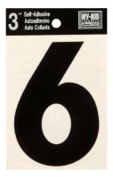 (image for) 3 in. Black Vinyl Self-Adhesive Number 6 1 pc.