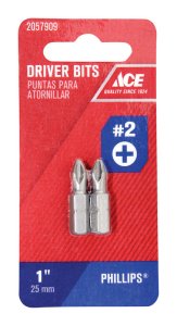(image for) Phillips 2 x 1 in. L Insert Bit S2 Tool Steel 2 pc.