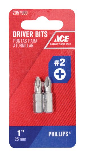 (image for) Phillips 2 x 1 in. L Insert Bit S2 Tool Steel 2 pc.