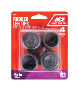 (image for) Rubber Leg Tip Black Round 1-1/8 in. W 4 pk