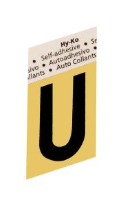 (image for) 1-1/2 in. Black Aluminum Self-Adhesive Letter U 1 pc.