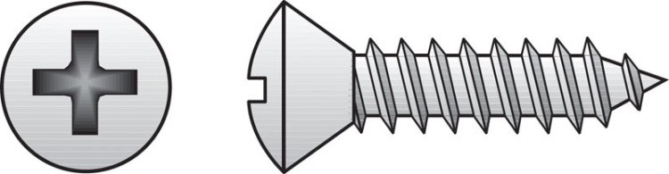 (image for) 6 x 1 in. L Phillips Oval Head Stainless Steel Sheet