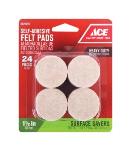 (image for) Felt Self Adhesive Pad Brown Round 1-1/2 in. W 24 pk