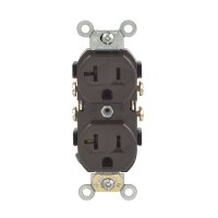 (image for) 20 amps 125 volt Duplex Brown Outlet 5-20R 1 pk