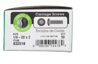 (image for) 1/4 in. Dia. x 2 in. L Stainless Steel Carriage Bolt 50