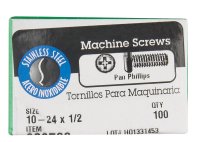 (image for) No. 10-24 x 1/2 in. L Phillips Flat Head Stainless Steel