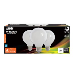 (image for) G25 E26 (Medium) LED Bulb Soft White 40 Watt 3-pk