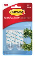 (image for) Command Medium Plastic Hook 2-3/8 in. L 2 pk
