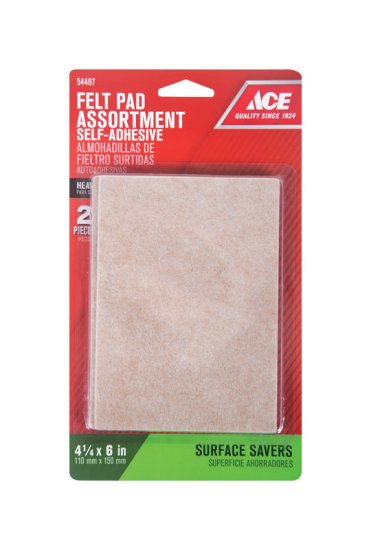 (image for) Felt Self Adhesive Blanket Brown Rectangle 4-1/4 in. W x 6 i
