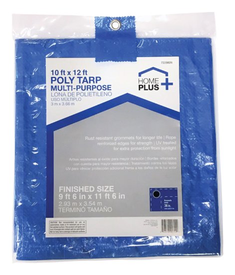 (image for) 10 ft. W x 12 ft. L Light Duty Polyethylene Tarp Blue
