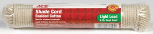 (image for) 7/64 in. Dia. x 48 ft. L White Braided Cotton Cord