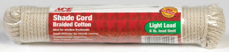 (image for) 7/64 in. Dia. x 48 ft. L White Braided Cotton Cord