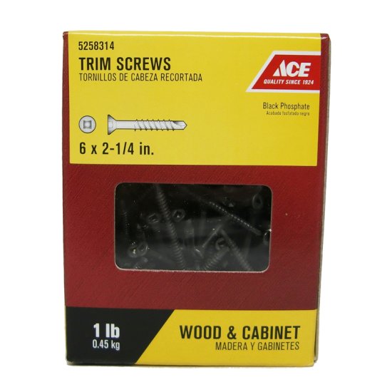 (image for) No. 6 x 2-1/4 in. L Square Black Phosphate Trim Screws 1 lb.