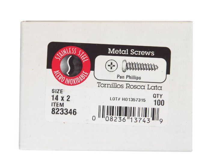 (image for) No. 14 x 2 in. L Phillips Pan Head Stainless Steel Sheet