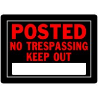 (image for) English Black No Trespassing Sign 10 inch H X 14 inch W