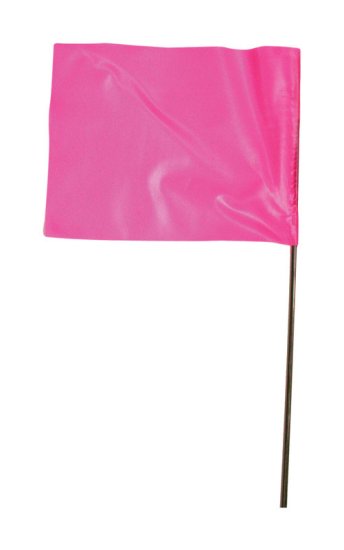 (image for) 21 in. Pink Marking Flags Polyvinyl 100 pk