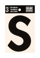 (image for) 3 in. Black Vinyl Self-Adhesive Letter S 1 pc.