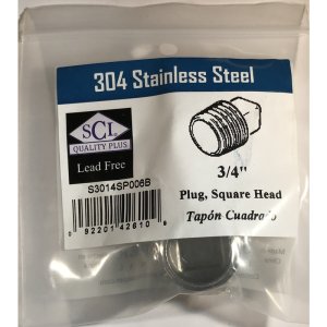 (image for) 3/4 in. MPT Stainless Steel Square Head Plug