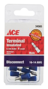 (image for) Insulated Wire Male Disconnect Blue 6 pk
