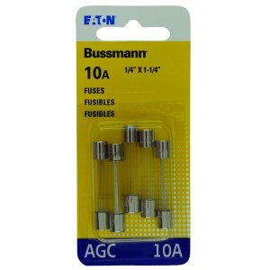 (image for) 10 amps AGC Glass Tube Fuse 5 pk