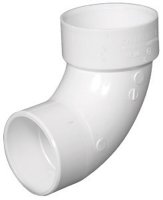 (image for) Schedule 40 2 in. Hub x 2 in. Dia. Spigot PVC 90