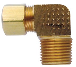 (image for) 1/2 in. Compression x 3/8 in. Dia. MPT Brass 90 Degree Elbow