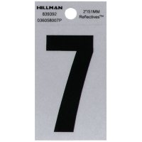 (image for) Hillman 2 in. Reflective Black Vinyl  Self-Adhesive Number 7 1 