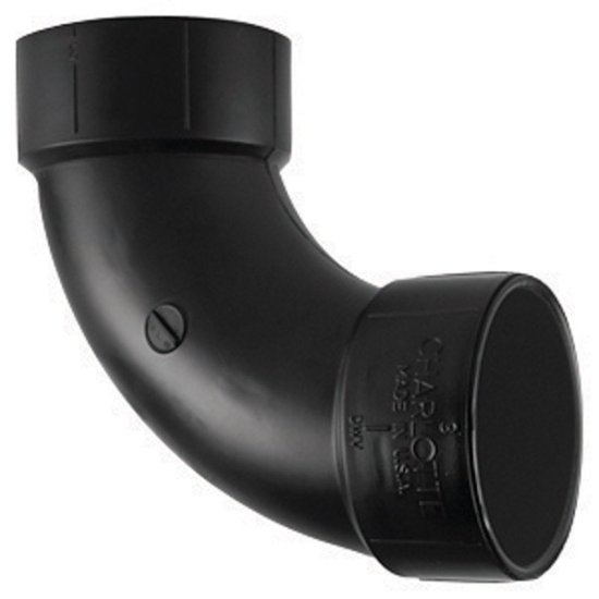 (image for) 2 in. Hub x 2 in. Dia. Hub ABS 90 Degree Elbow