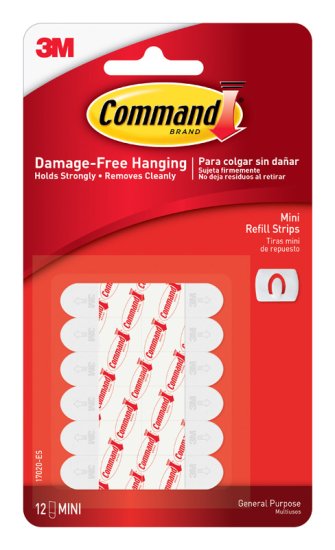 (image for) Command Mini Foam Adhesive Strips .5 in. L 12 pk