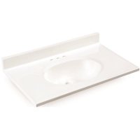 (image for) 37 in. x 22 in. Custom Vanity Top Sink in Solid White