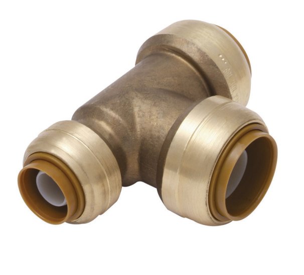 (image for) 3/4 in. Push x 1/2 in. Dia. Push Brass Reducing Tee