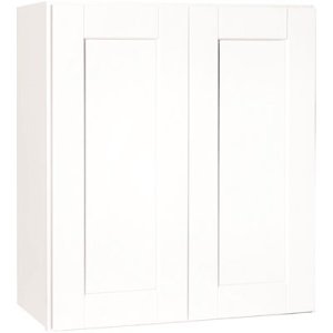 (image for) Shaker Satin White Assembled Wall Cabinet 27 x 30 x 12