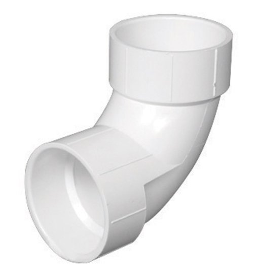 (image for) Schedule 40 4 in. Hub x 4 in. Dia. Hub PVC 90 Deg