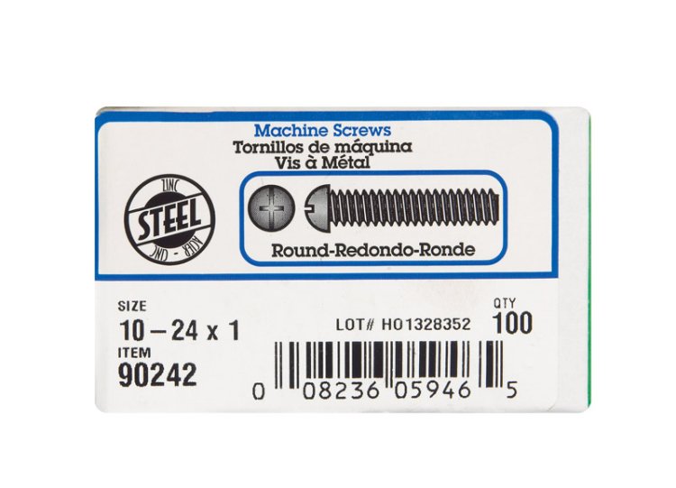 (image for) No. 10-24 x 1 in. L Combination Round Head Zinc-Plated S