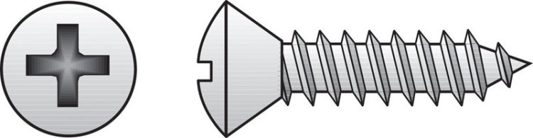 (image for) 8 x 2 in. L Phillips Oval Head Stainless Steel Sheet