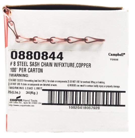 (image for) CHAIN SASH#8 COPR 100'