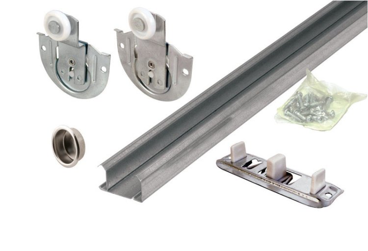 (image for) Galvanized Steel By-Pass Door Hardware Set 48 in.